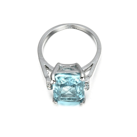 925 silver beautiful Aquamarine 6.35CT ring - Picture 4 of 4